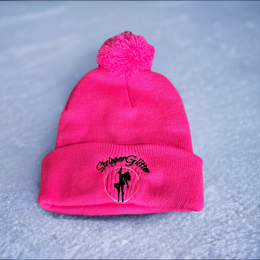 SG Pink Fluff Ball Beanie